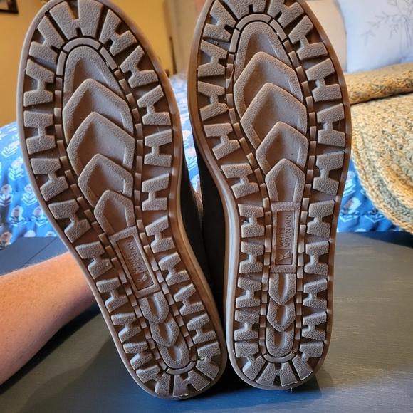 White Mountain Blue suede boots with plaid ankle cuff. - Picture 8 of 8